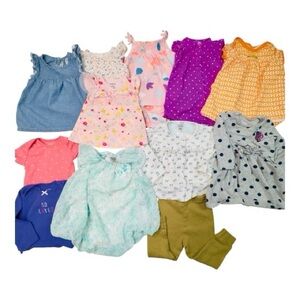 "Lot of 12 Carter's Baby Girl Mix & Match Outfits/Dresses - Size 6 Months